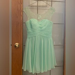 LACE WITH FLORAL DESIGN MINT AZAZIE DRESS